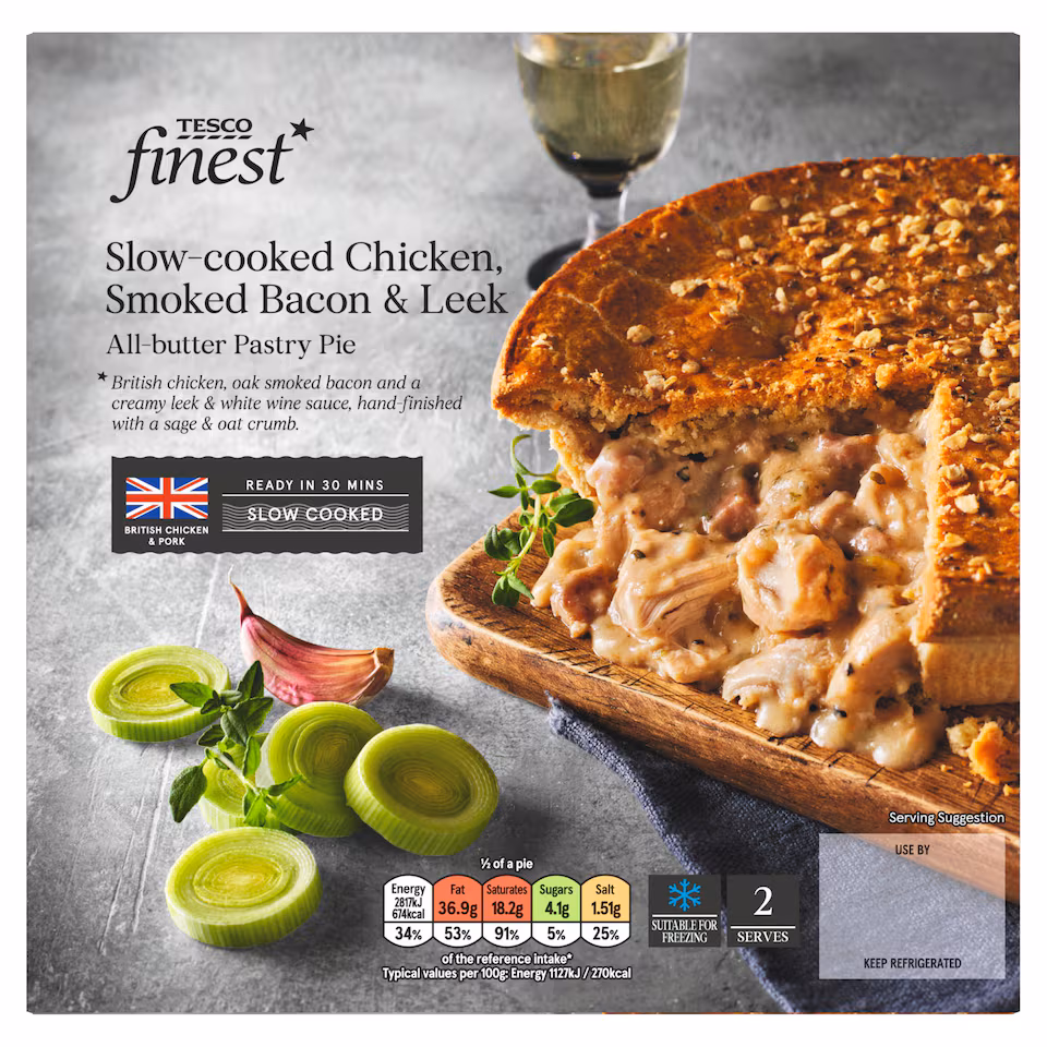 Tesco Finest Chicken, Bacon & Leek Pie 500g