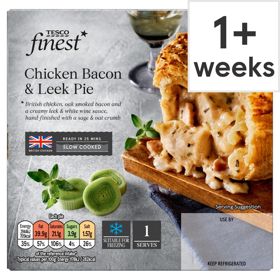 Tesco Finest Chicken, Bacon & Leek Pie 250g