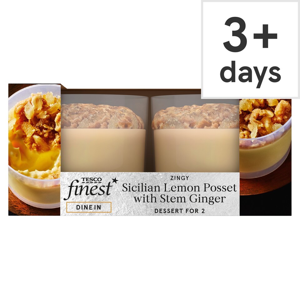 Tesco Finest Sicilian Lemon & Stem Ginger Possets 2 x 93g