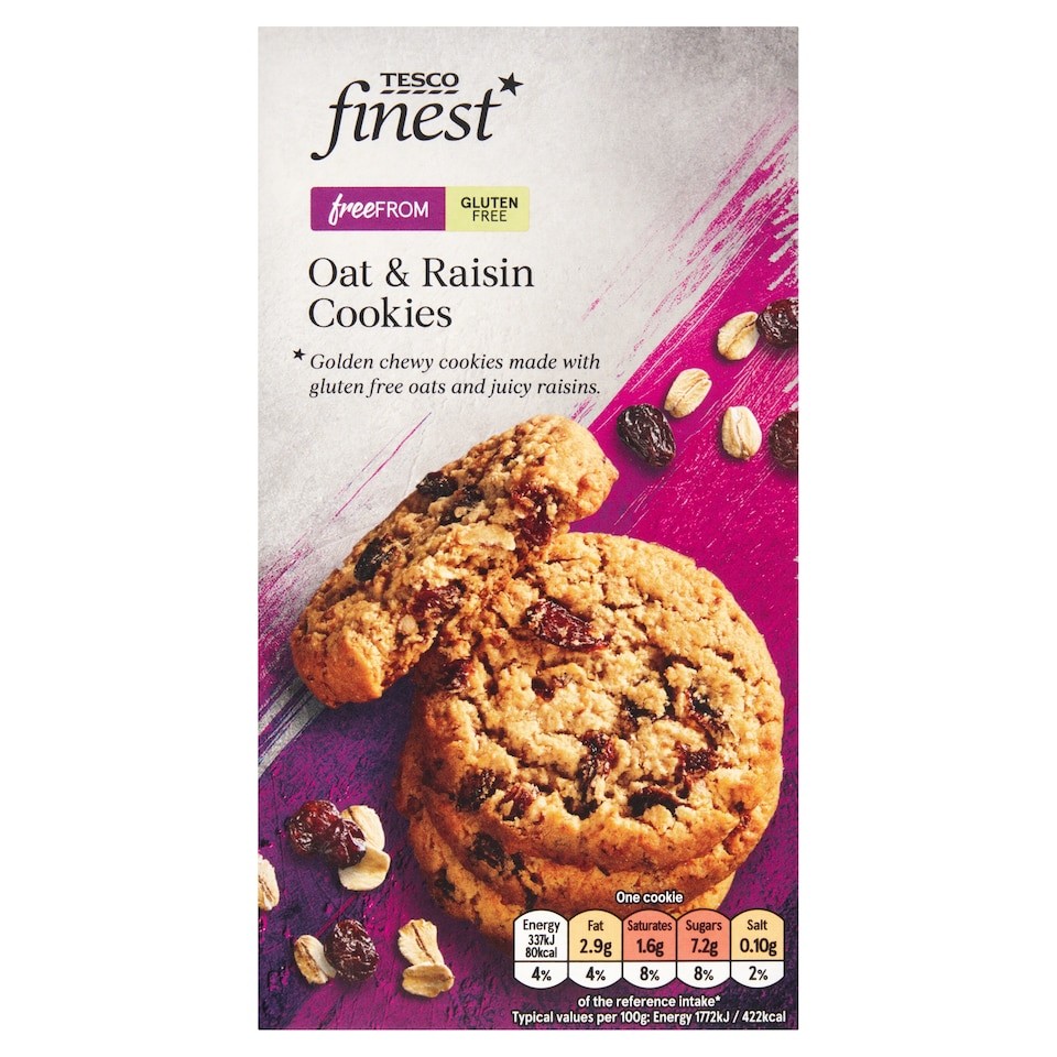 Tesco Free From Oat & Raisin Cookies 150g