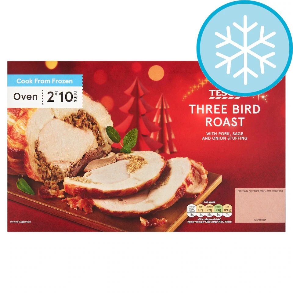 Tesco Three Bird Roast with Pork, Sage and Onion Stuffing 1.2kg