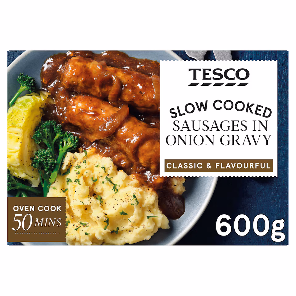 Tesco Slow Cooked Sausage in Onion Gravy 600g