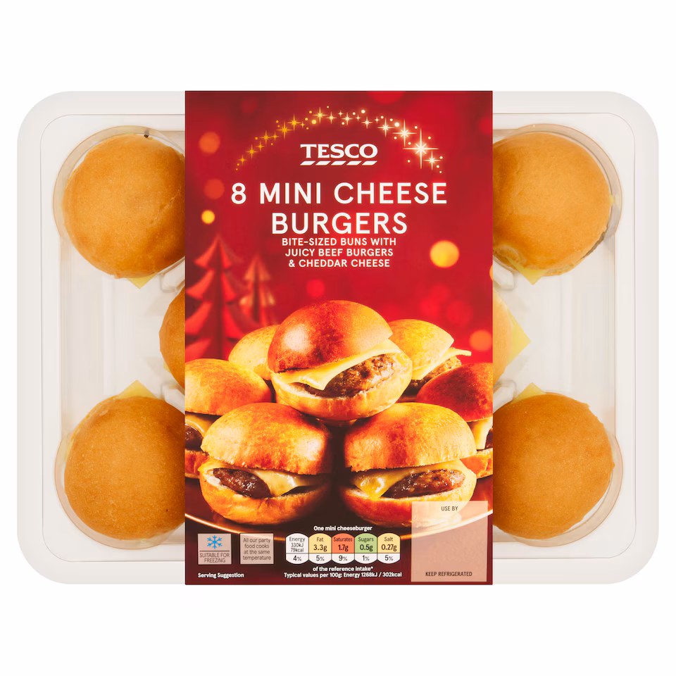 Tesco 8 Mini Beef Burgers 228g