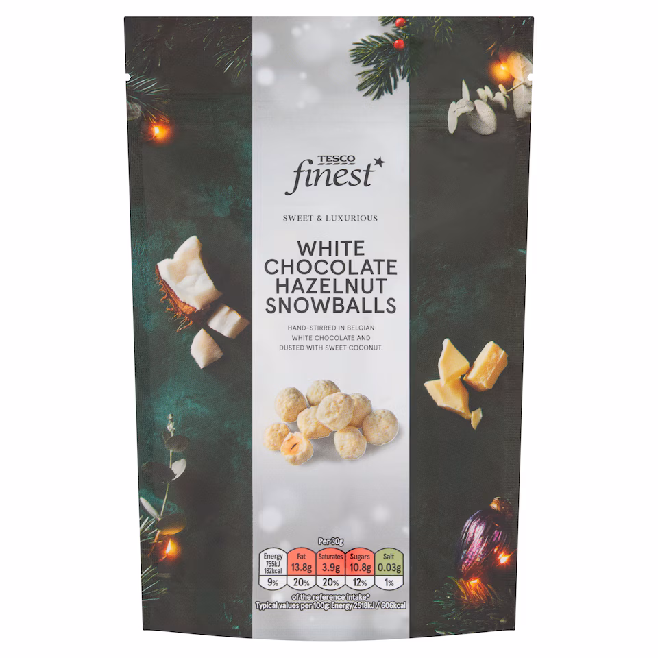 Tesco Finest Belgian White Chocolate Hazelnuts 150g