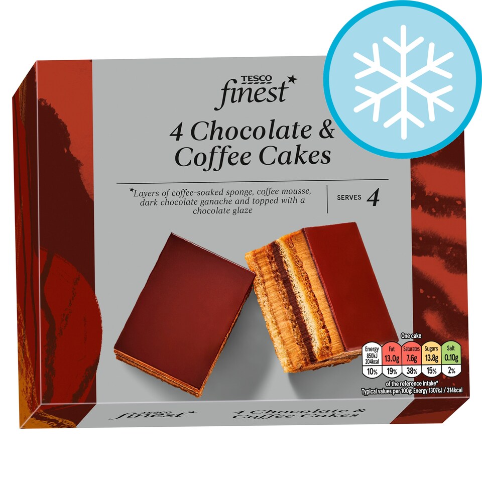 Tesco Finest 4 Chocolate & Coffee Cakes 260g