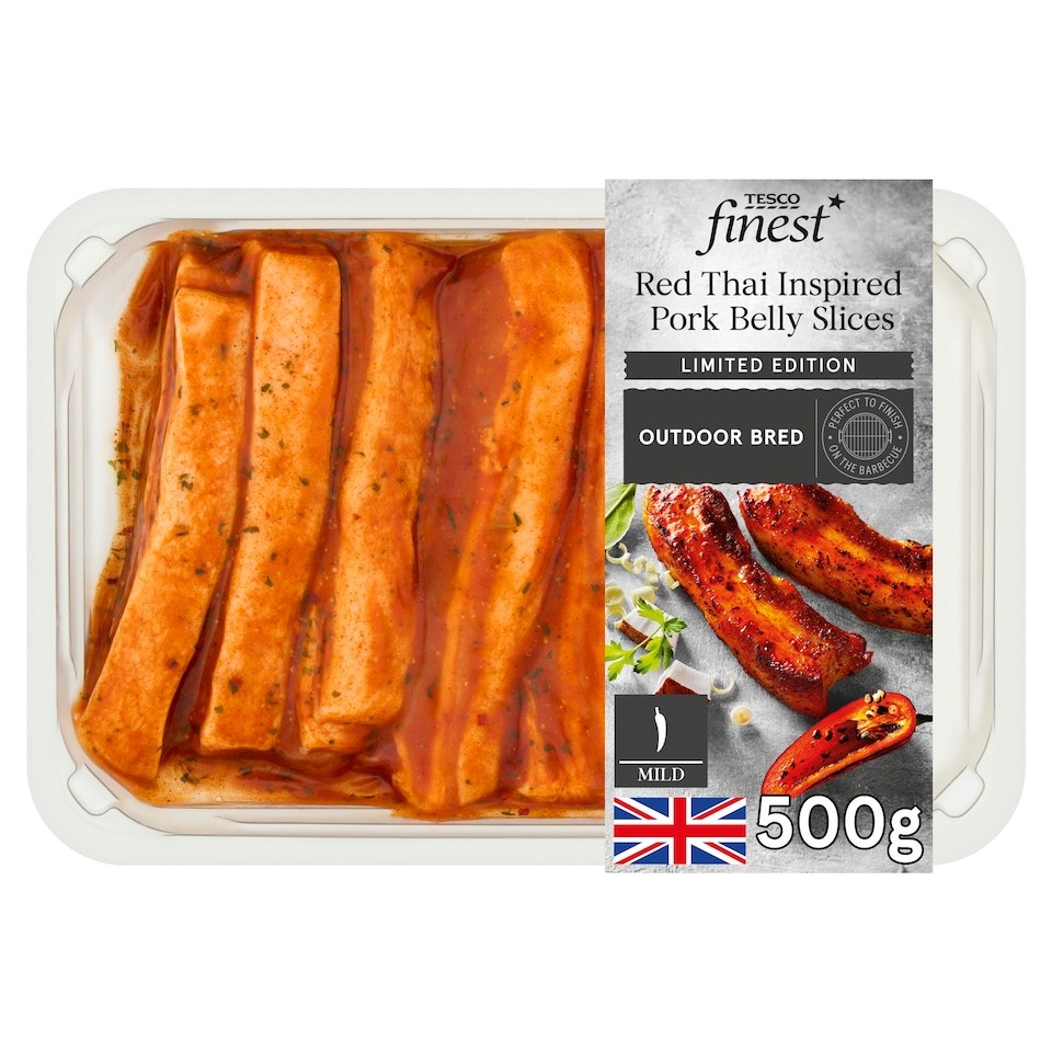 Tesco Finest Red Thai Style Pork Belly Slices 500g