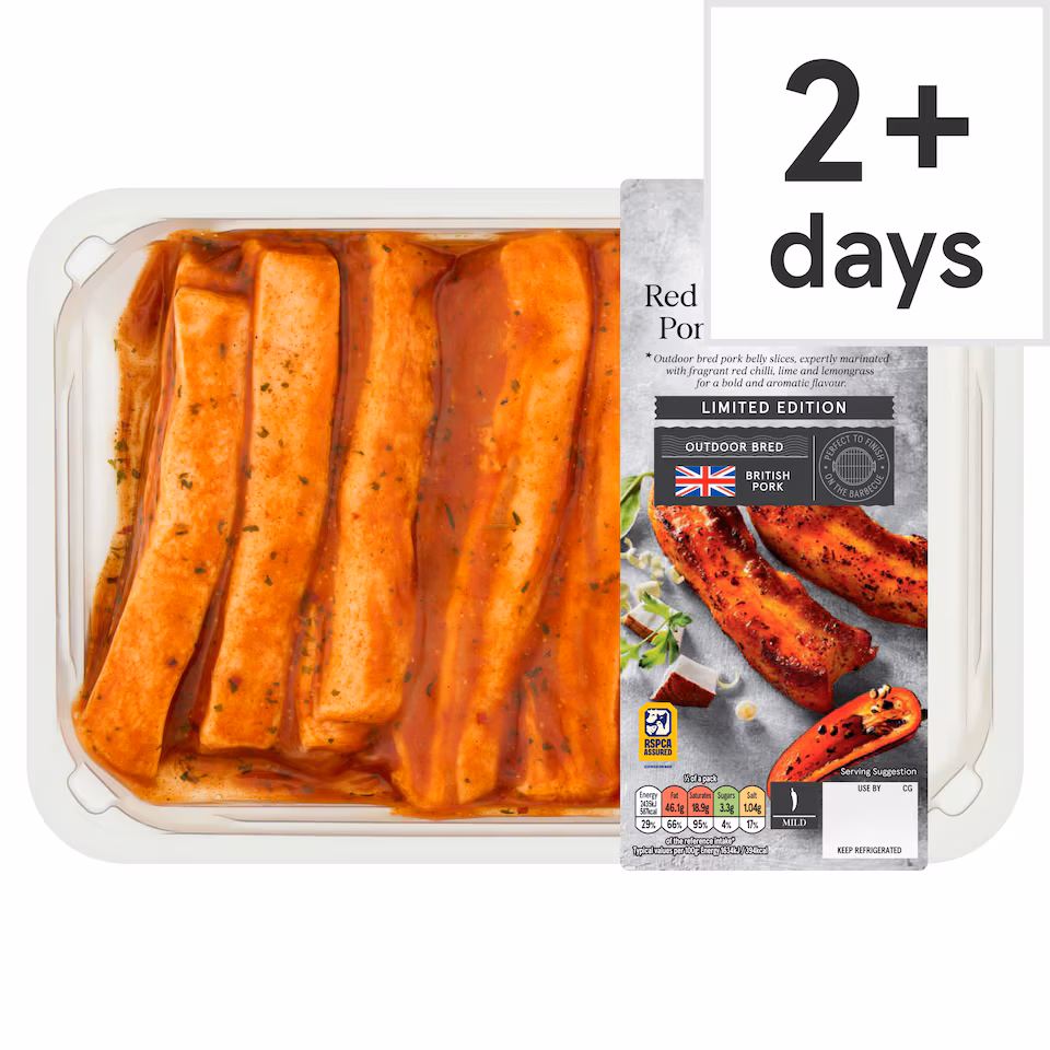 Tesco Finest Red Thai Style Pork Belly Slices 500g