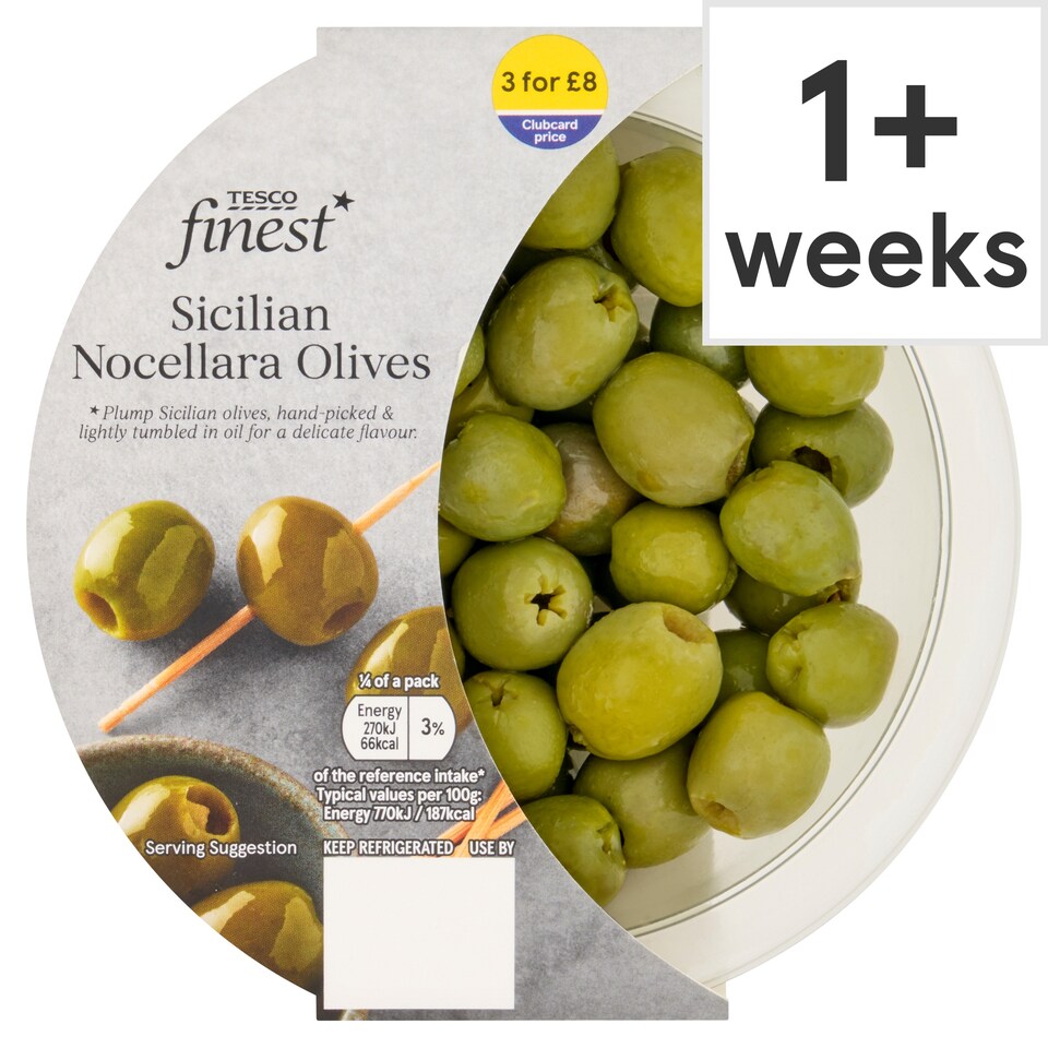 Tesco Finest Sicilian Nocellara Olives 140g