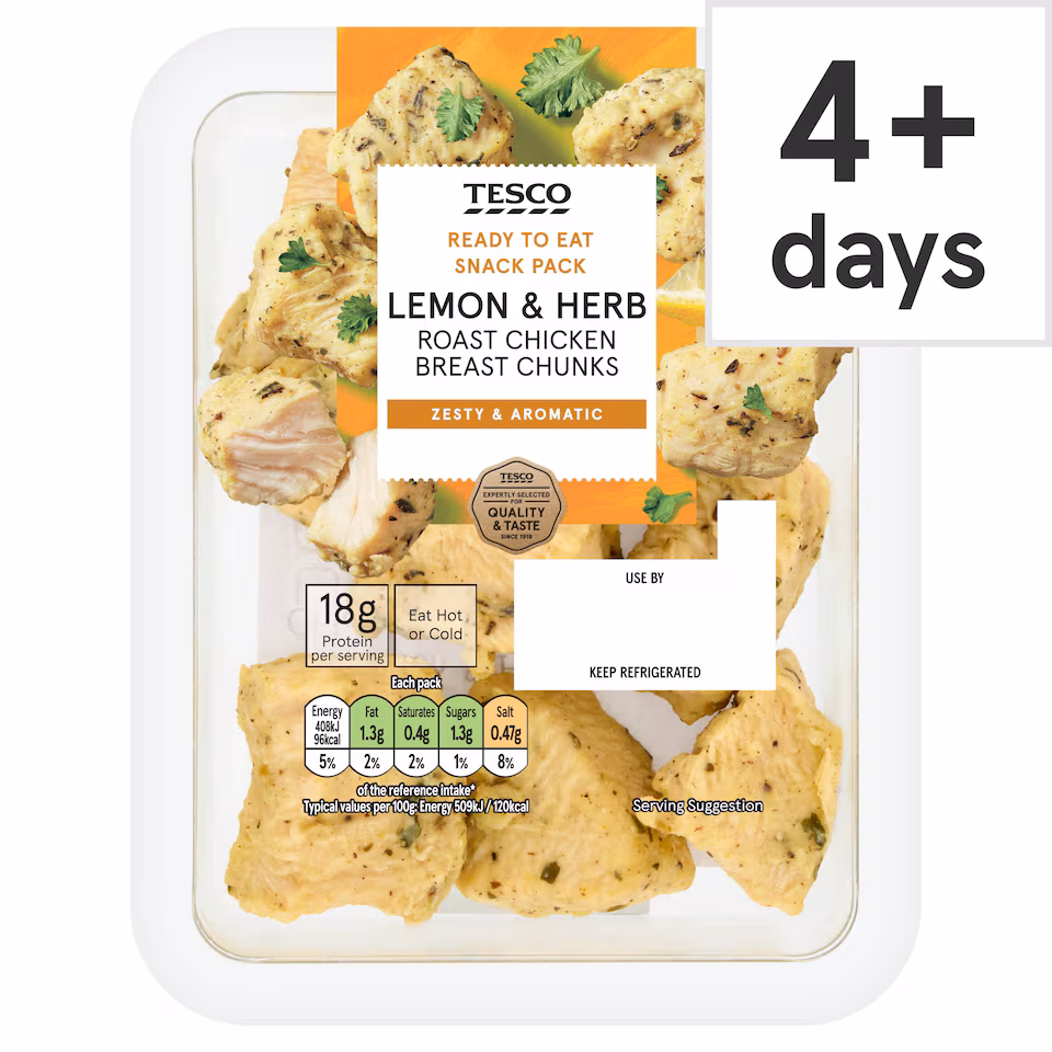 Tesco Lemon & Herb Roast Chicken Breast Chunks 80g