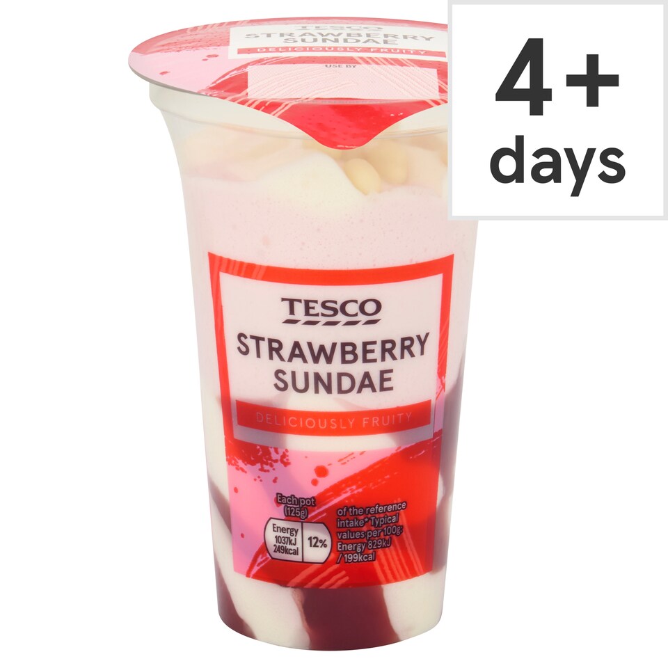 Tesco Strawberry Sundae 125g