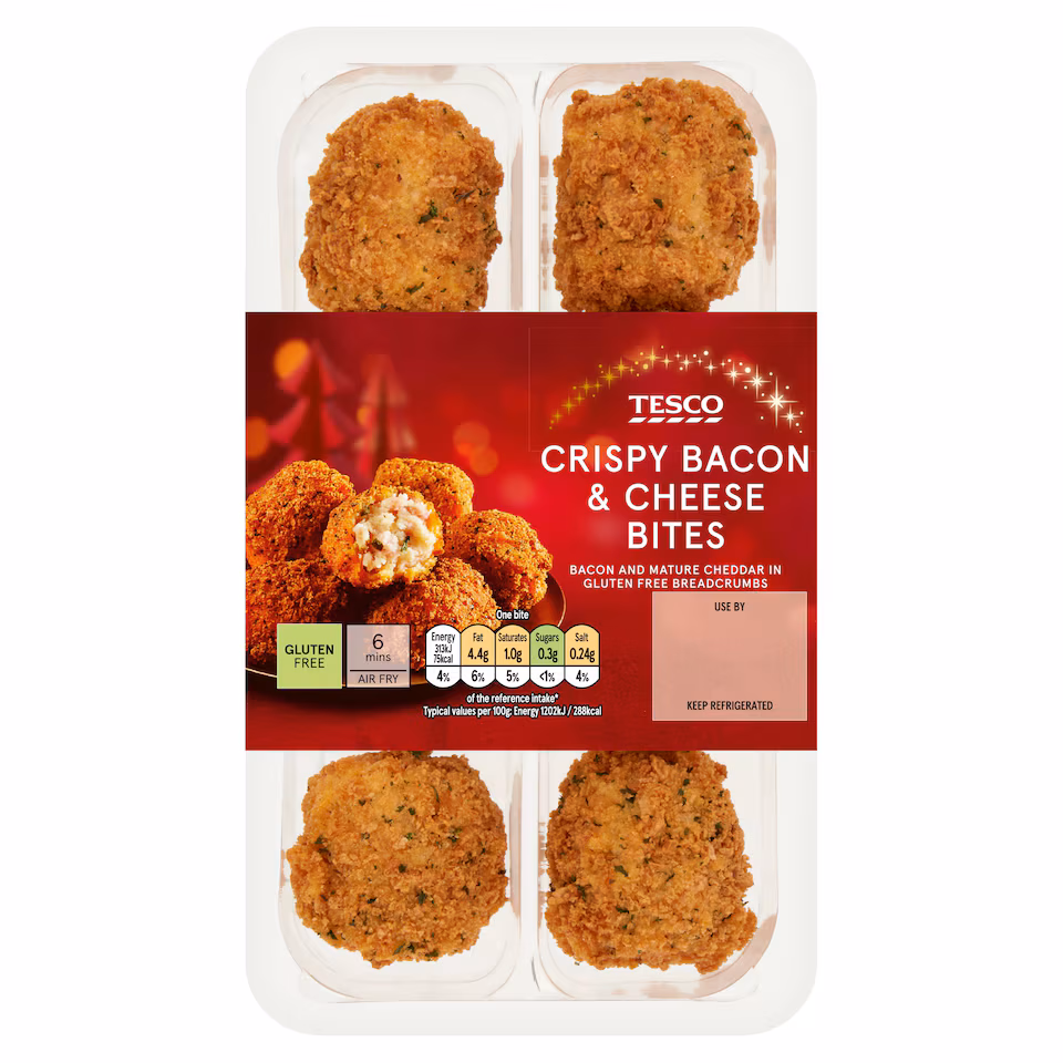 Tesco Free From Bacon & Cheese Bites 205G