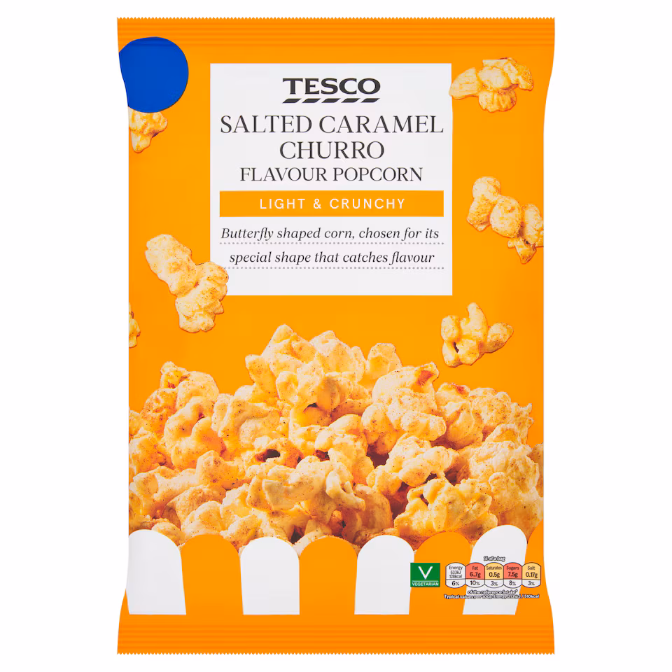 Tesco Salted Caramel Churro Flavour Popcorn 100g