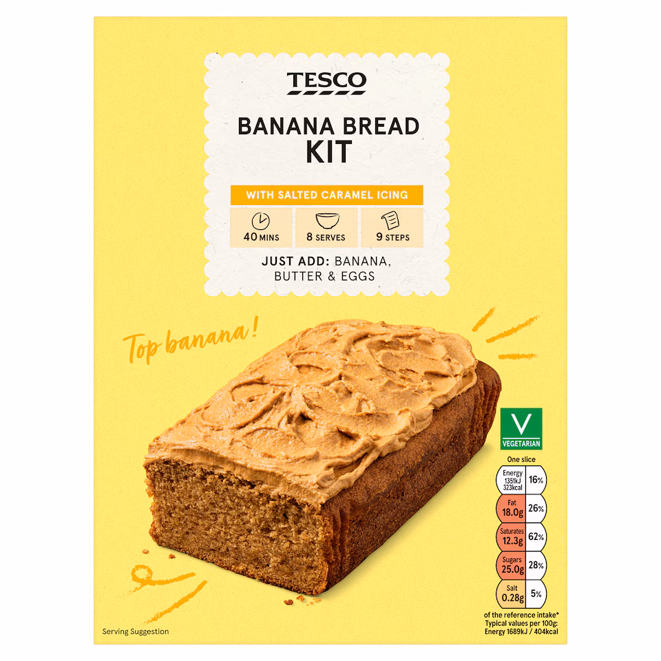 Tesco Spiced Banana Loaf Kit with Salted Caramel Buttercream 320g
