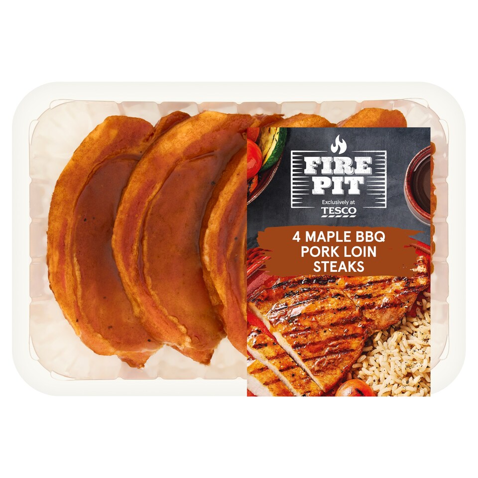 Tesco Fire Pit 4 Maple BBQ Pork Loin Steaks 400G (C)