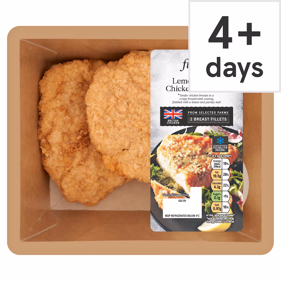 Tesco Finest Lemon Crispy Chicken Schnitzel 355g