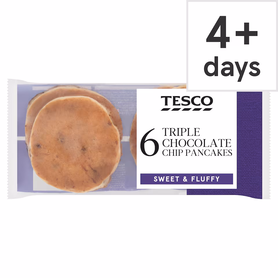 Tesco Triple Chocolate Chip Pancakes 6 Pack