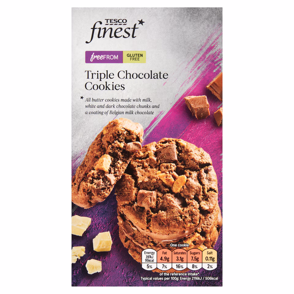 Tesco Finest Free From Triple Chocolate Cookies 150g