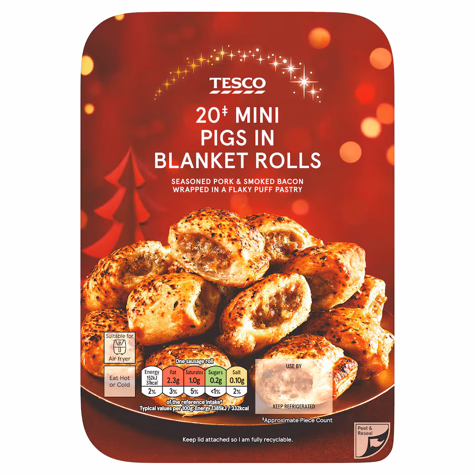 Tesco Mini Pigs In Blanket Rolls 220g