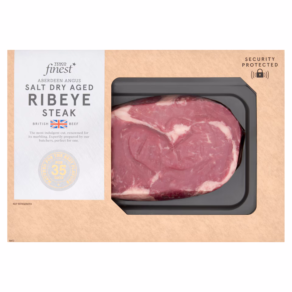 Tesco Finest AA Salt Dry Aged Beef Ribeye Steak 350g