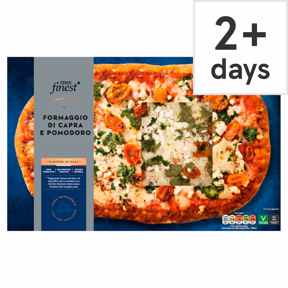 Tesco Finest Formaggio di Capra e Pomodoro Pizza 495g