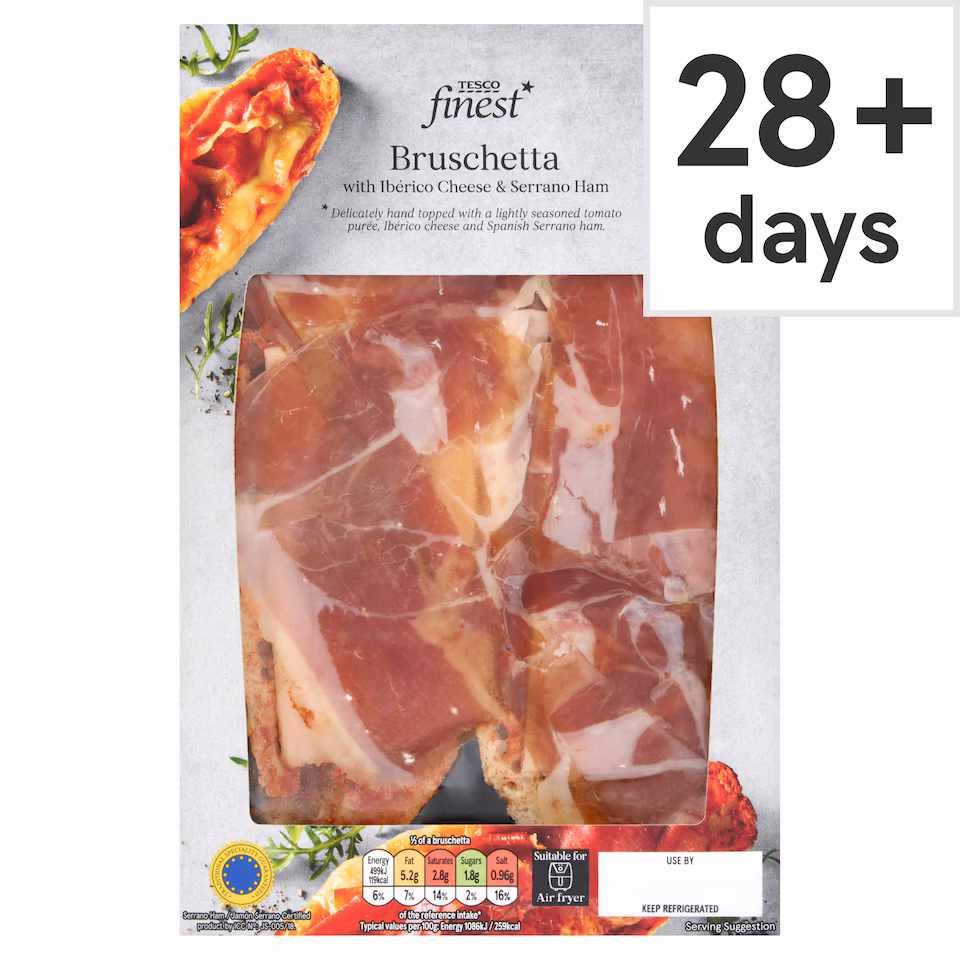 Tesco finest Bruschetta with Iberico Cheese & Serrano Ham 184g