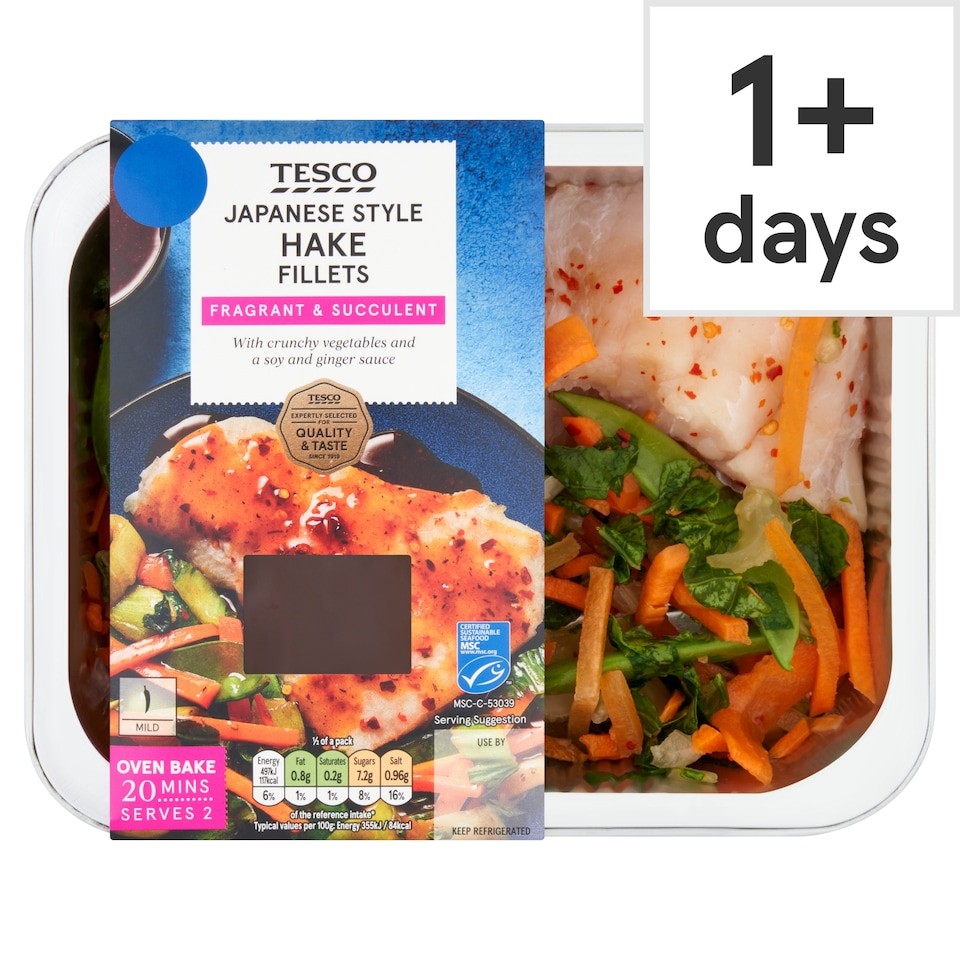 Tesco 2 Japanese Style Hake Fillets 340g