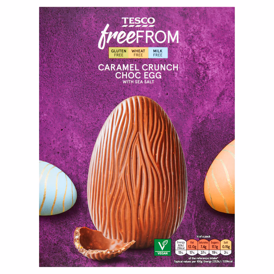 Tesco Free From Caramel Crunch Choc Egg 160g
