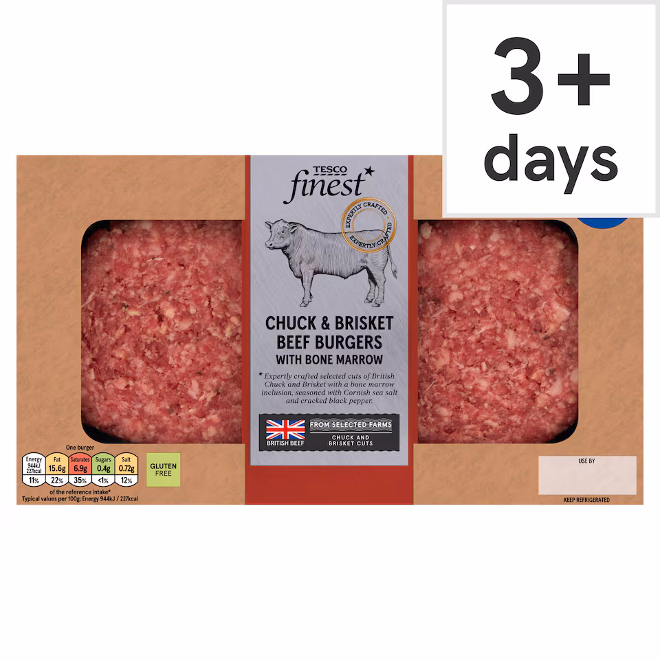 Tesco Finest Chuck & Brisket Beef Burger 340g