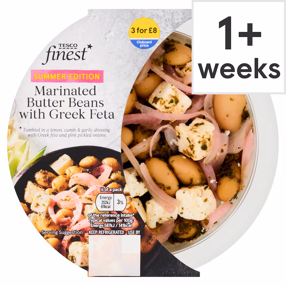 Tesco Finest Marinated Butterbeans with Greek Feta 170g