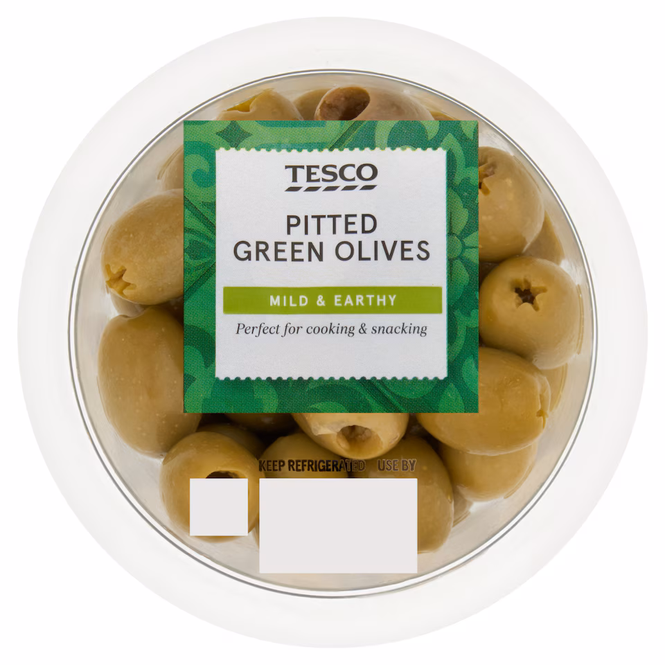 Tesco Pitted Green Olives 120g