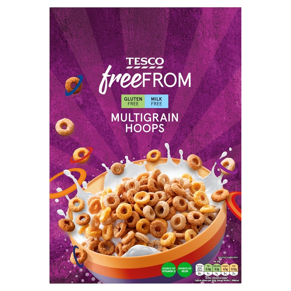 Tesco Free From Multigrain Hoops 300G.