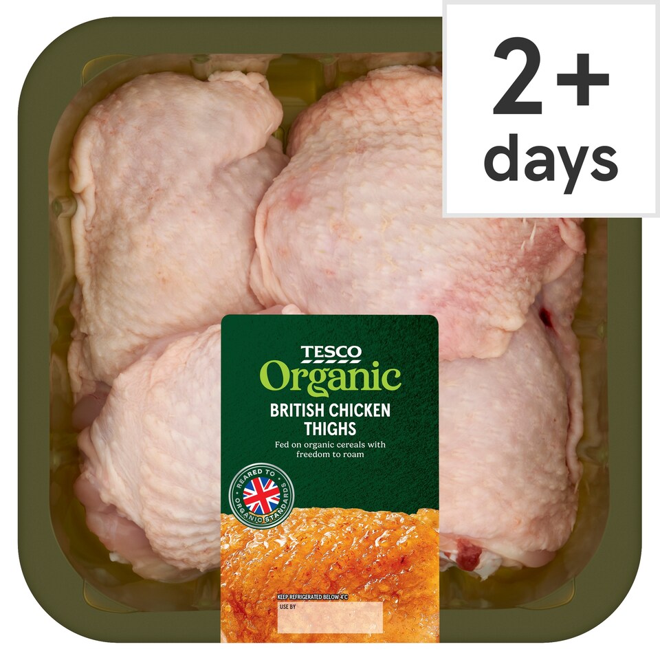 Tesco Organic British Chicken Thighs 500g