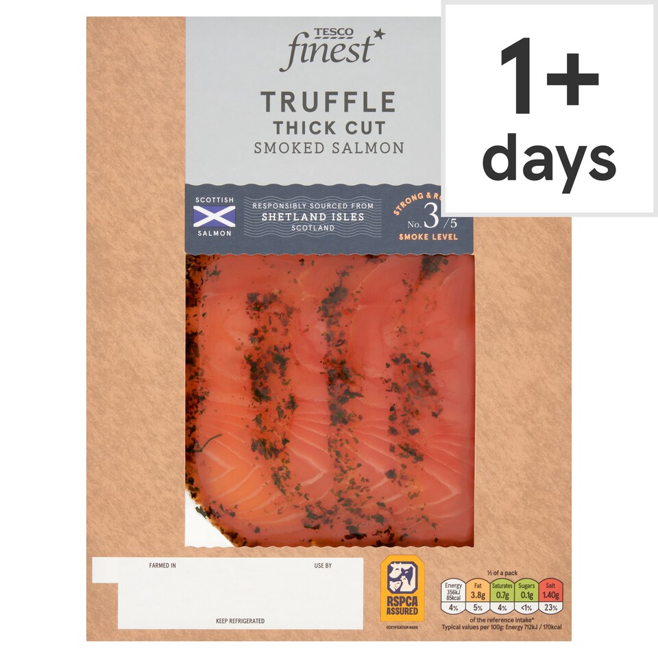 Tesco Finest Truffle Thick Cut Smoked Salmon 100g