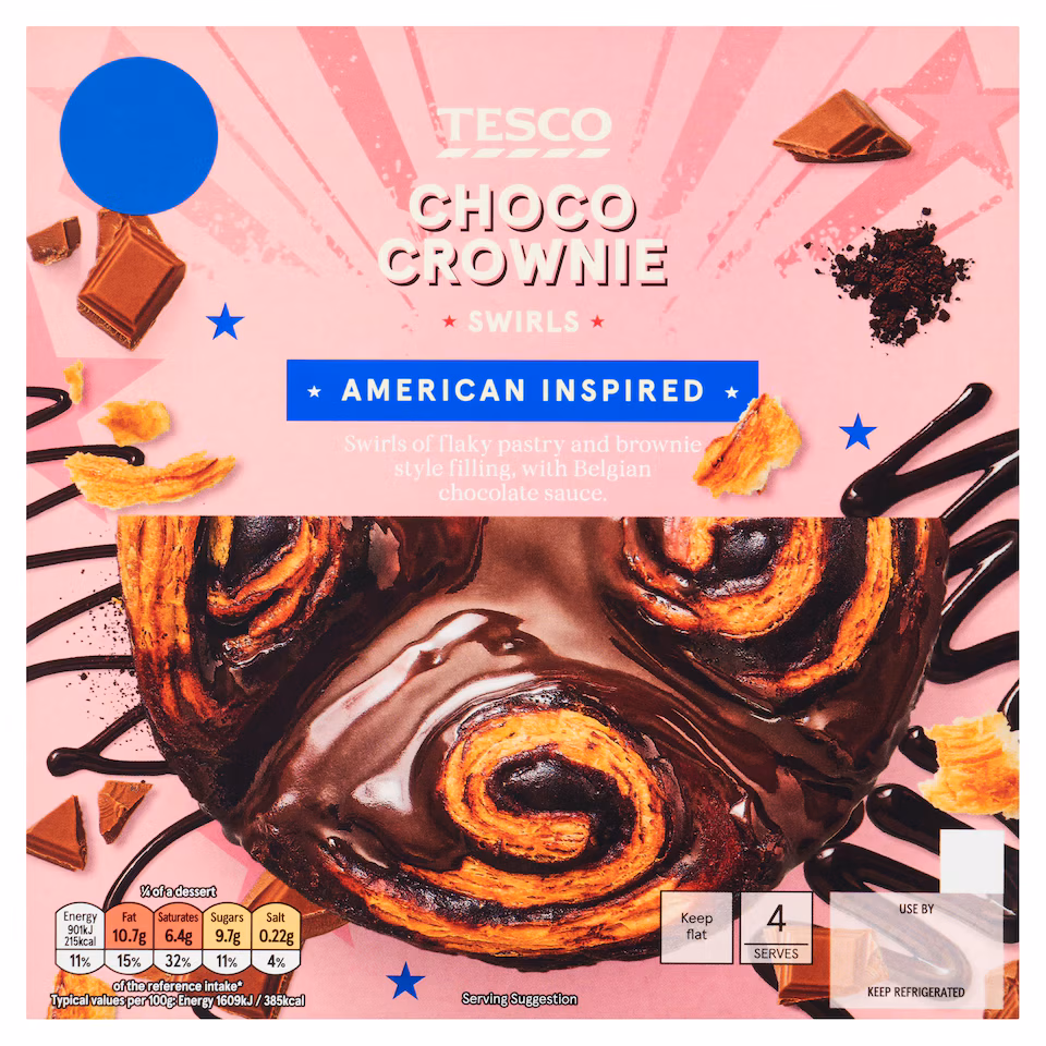 Tesco Choco Crownie Swirls 255g
