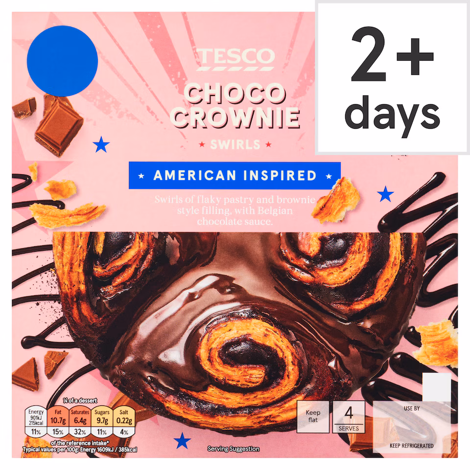 Tesco Choco Crownie Swirls 255g