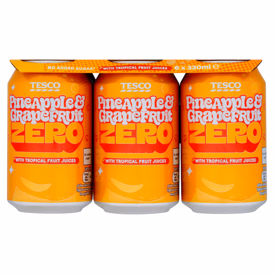 Tesco Pineapple & Grapefruit Zero 6x330ml