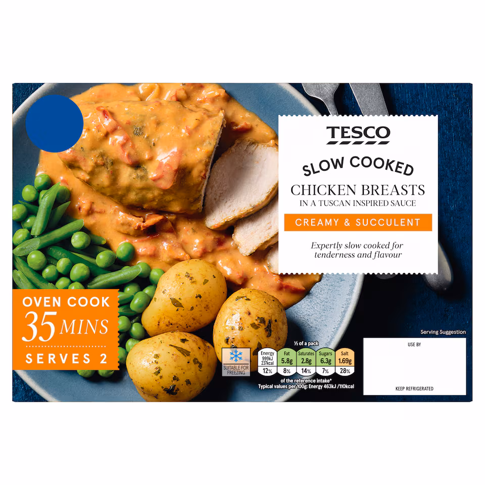 Tesco Slow Cooked Creamy Tuscan Inspired Chicken Breasts 470g