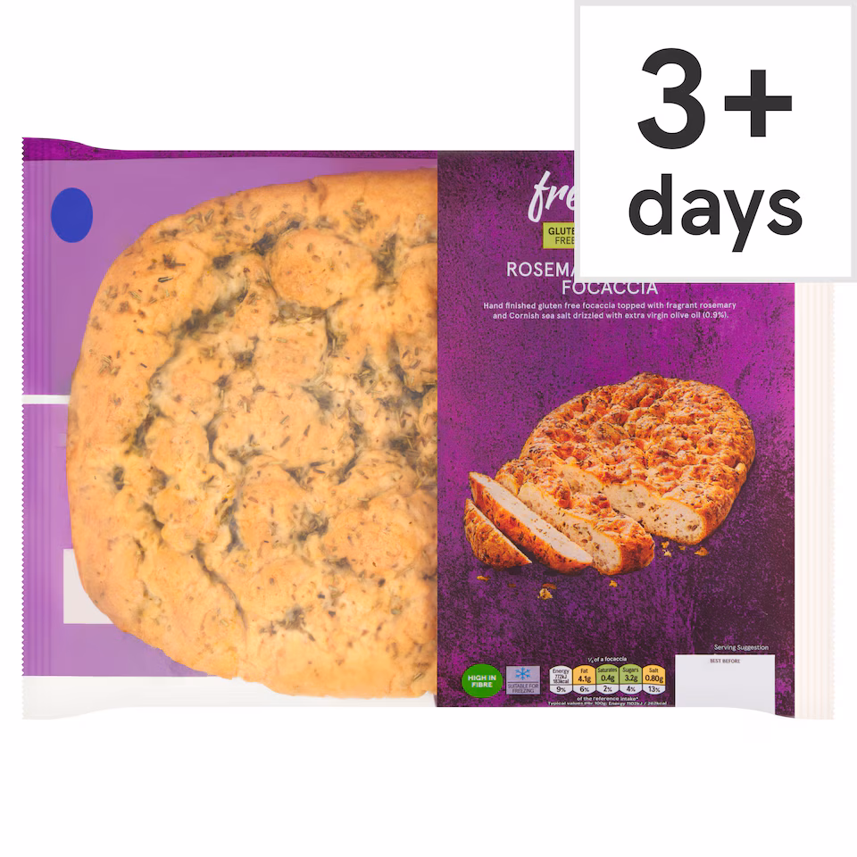 Tesco Free From Rosemary & Sea Salt Focaccia 350g