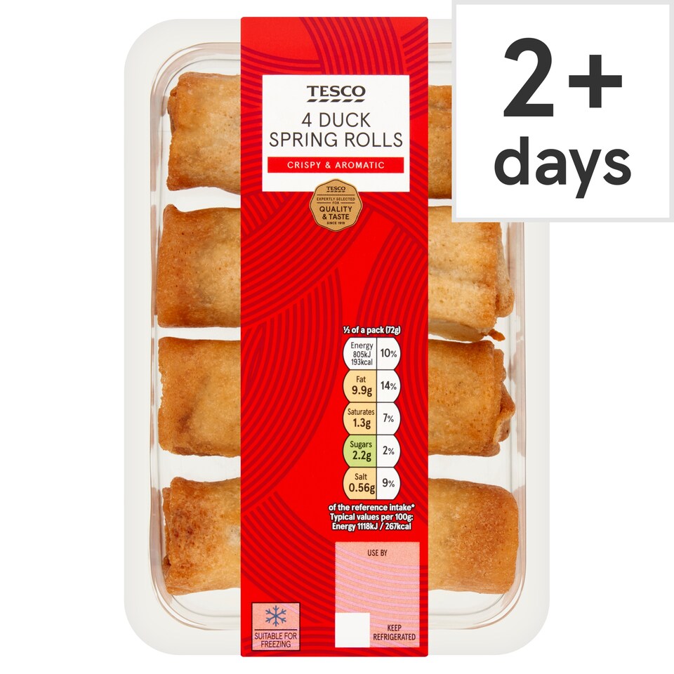 Tesco 4 Duck Spring Rolls 141g