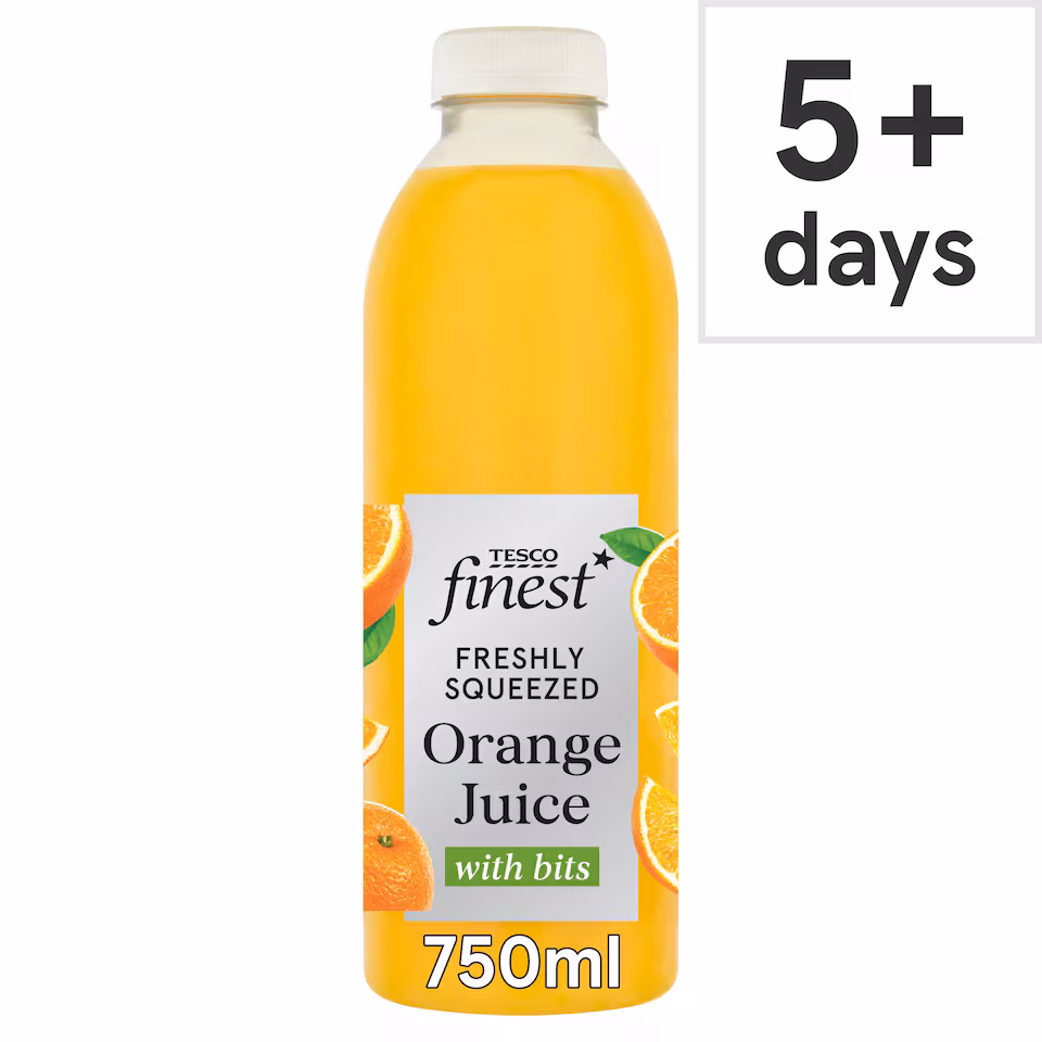 Tesco Finest Freshly Squeezed Orange Juice with Bits 750ml