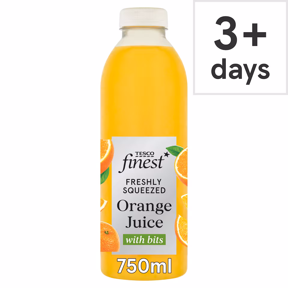 Tesco Finest Freshly Squeezed Orange Juice with Bits 750ml
