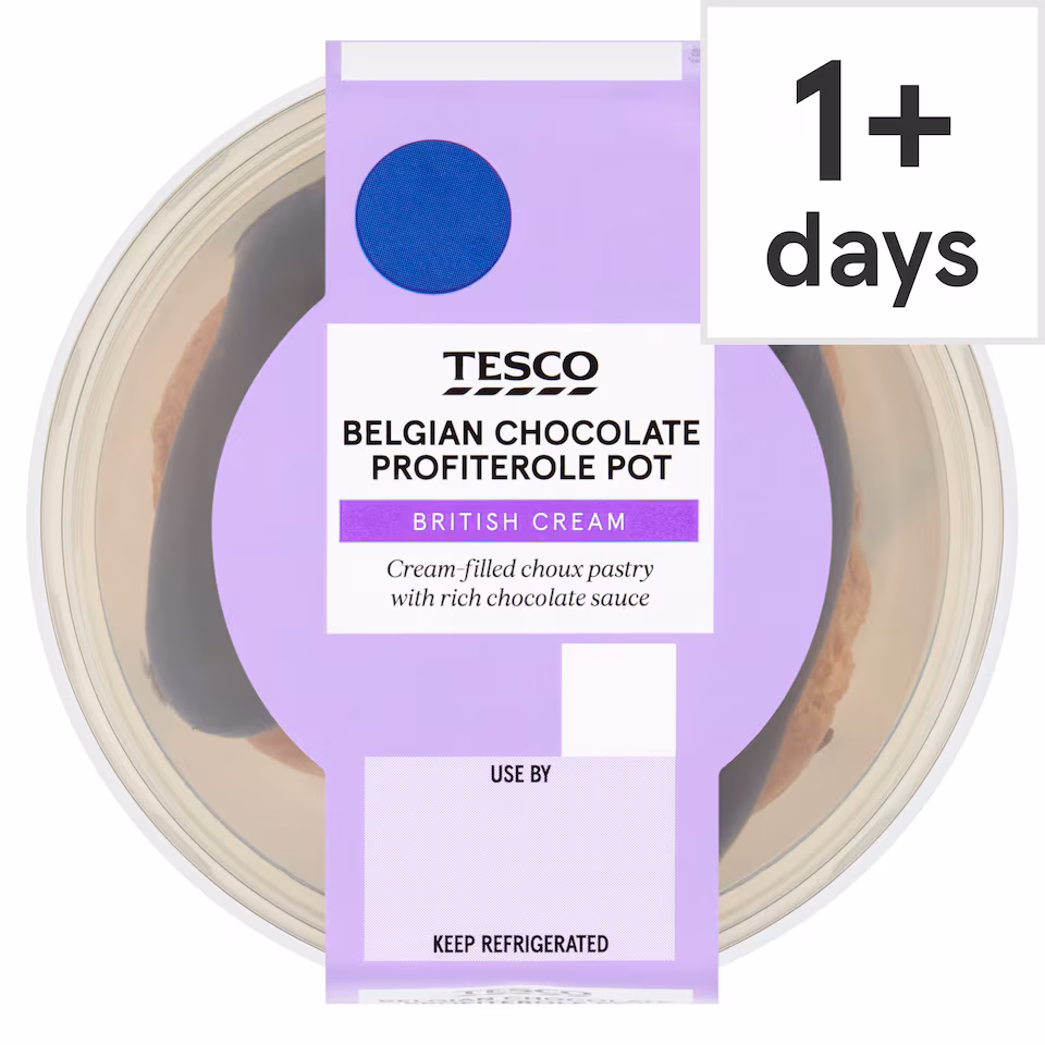 Tesco Belgian Chocolate Profiterole Pot 90g