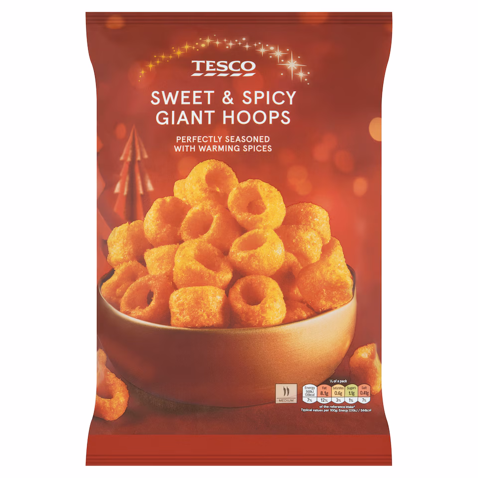 TESCO Sweet and Spicy Mega Hoops 125g