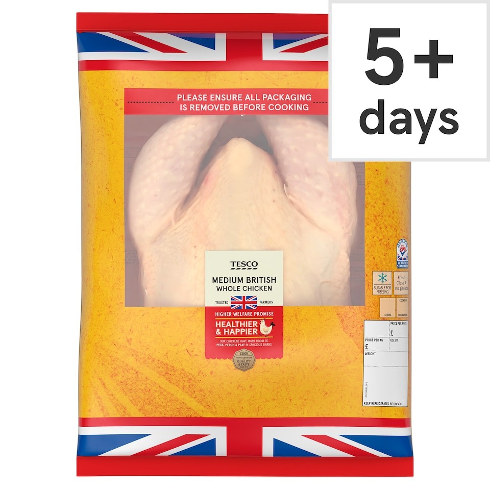 Tesco Medium Whole Chicken 1.3-1.7kg