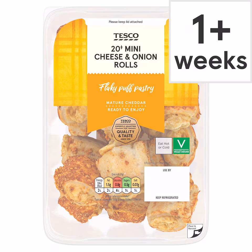 Tesco Mini Cheese & Onion Rolls 220g