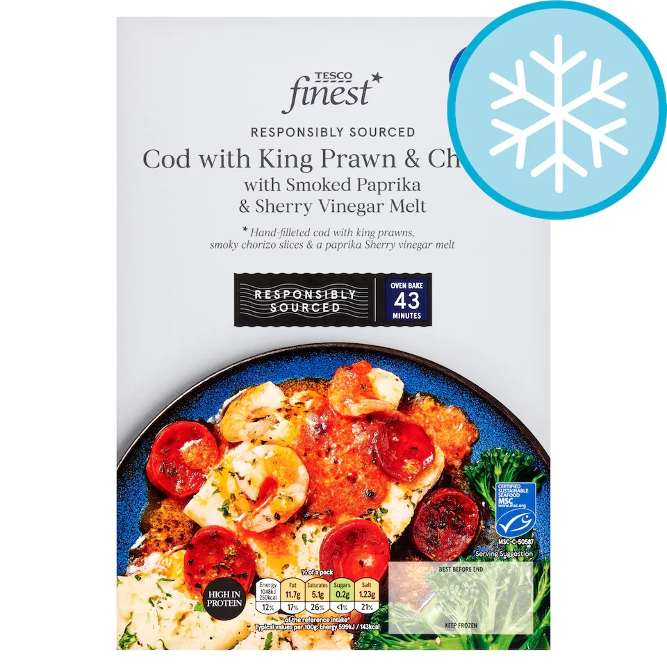 Tesco Finest Cod, Prawn & Spanish Chorizo with Smoked Paprika & Sherry Vinegar Butter 350g