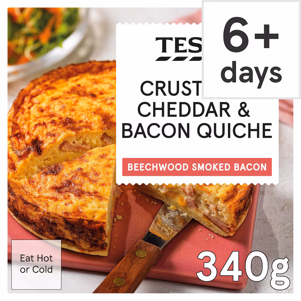 Tesco Crustless Cheddar & Bacon Quiche 340g