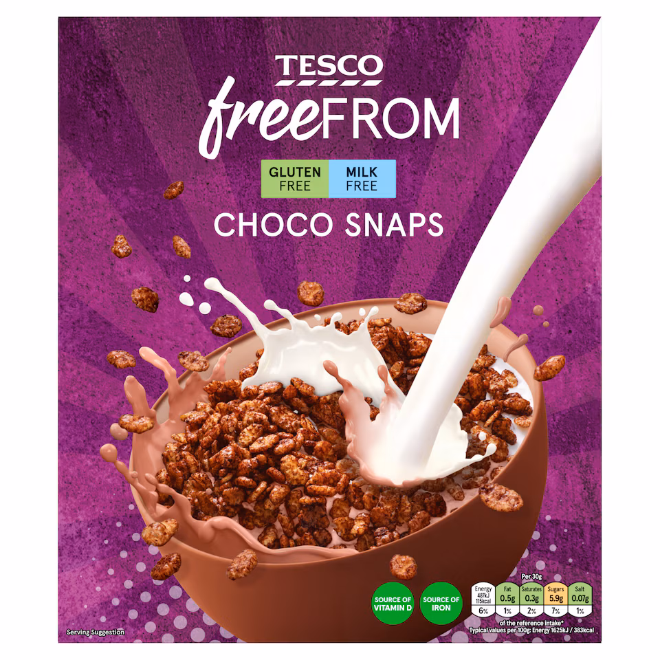 Tesco Free From Choco Snaps 300G.
