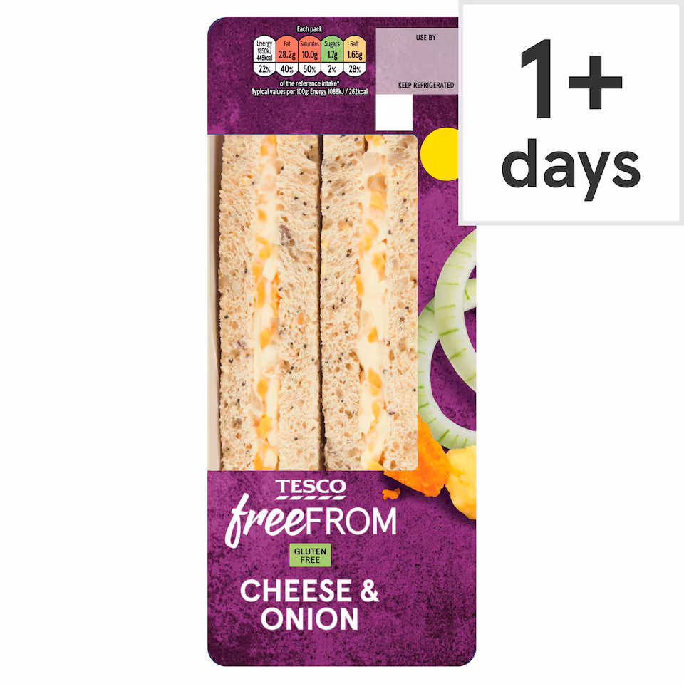 Tesco Free From Cheese & Onion Sandwich