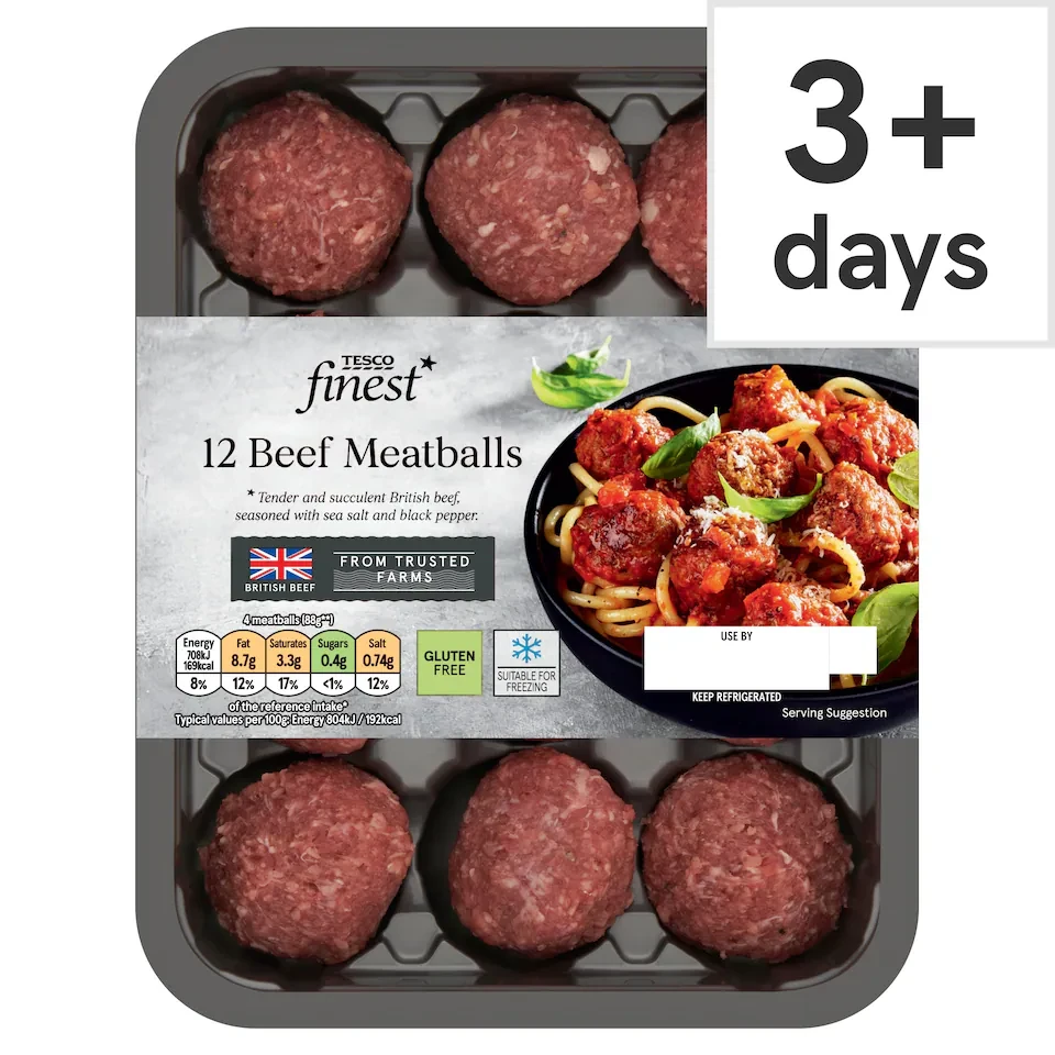 Tesco Finest 12 Beef Meatballs 336g